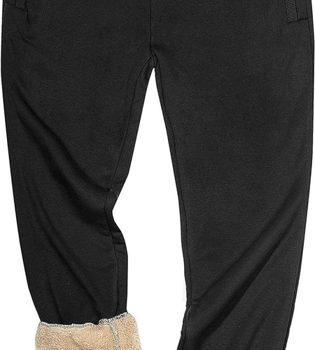 Mens Winter Warm Sherpa Lined Active Thermal Jogger Fleece Sweatpants Pant