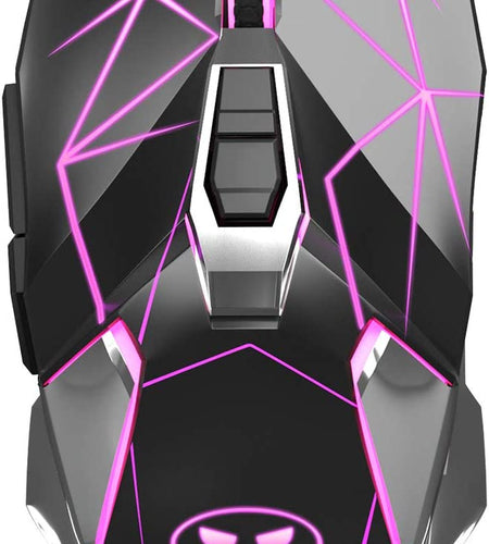 G10 Gaming Mouse Wired, 7 Colors Breathing LED Backlit Gaming Mouse, 6 Adjustable Speeds, Ergonomic Optical Computer Mouse with 7 Buttons for Windows PC Gamers